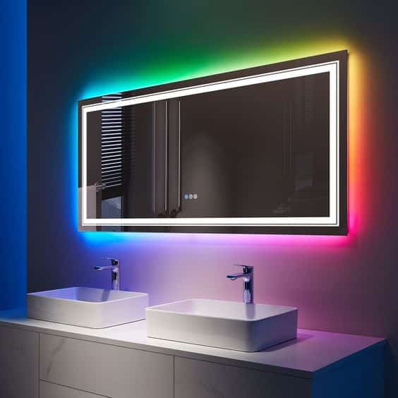 Bathroom Mirror with RGB Back light