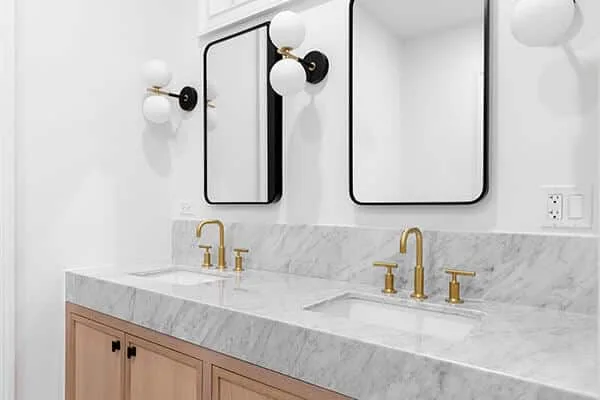 Framed bathroom mirror