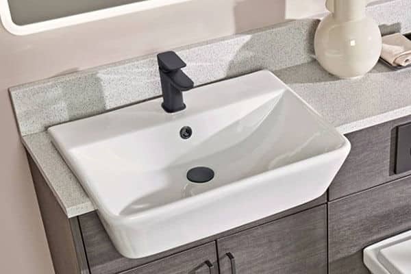 semi recessed basin