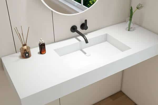 solid surface rectangular bathroom sink