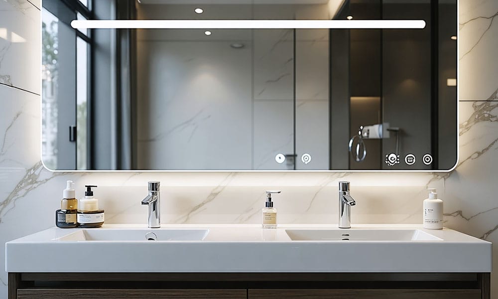What is the trend for bathroom vanity mirrors