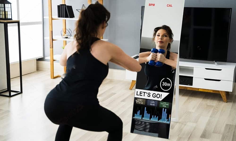 modern mirror technlogy in gym room