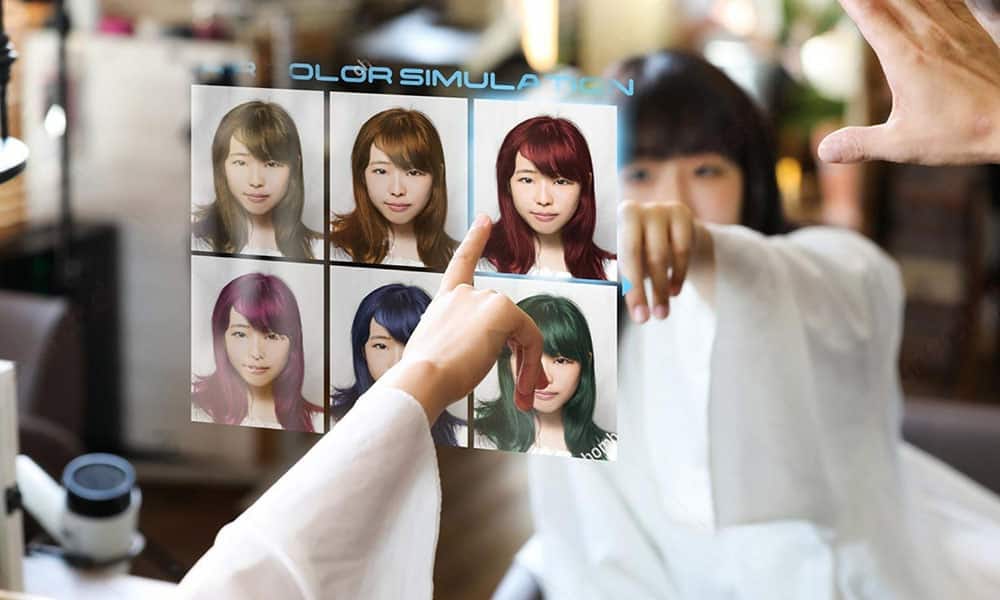 smart mirror assist chooses of color hair