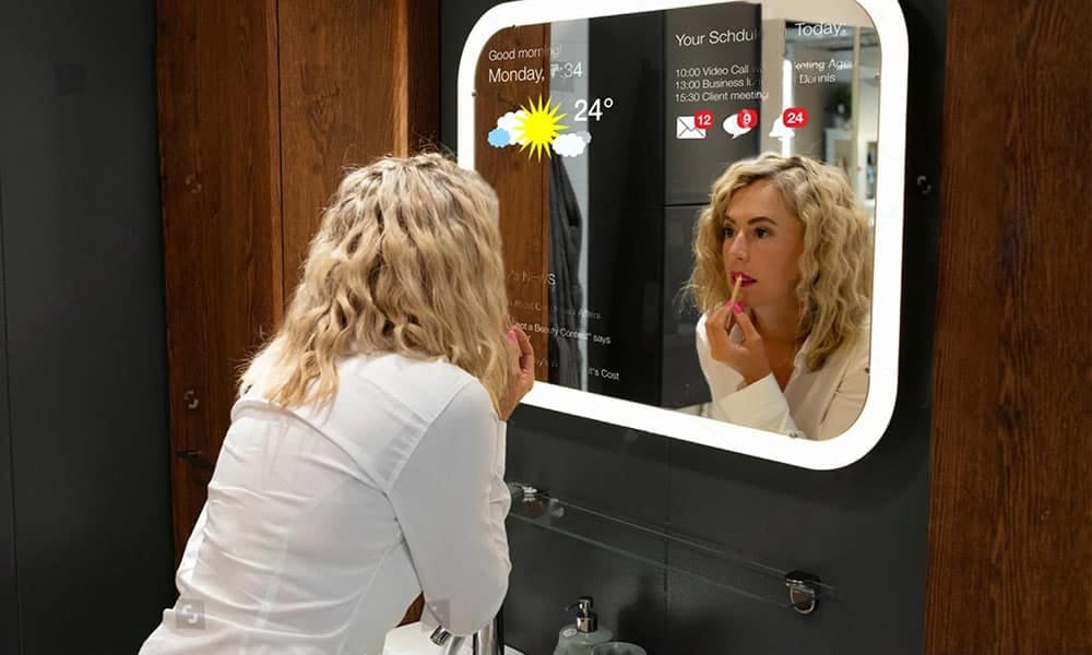 smart mirror in bathroom