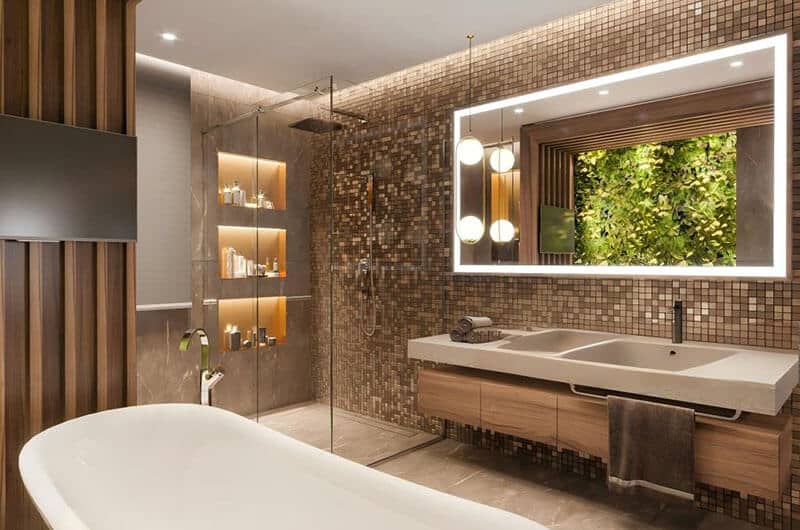 bathroom with luxury mirror