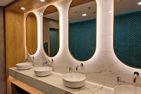 application retail LED restroom mirrors