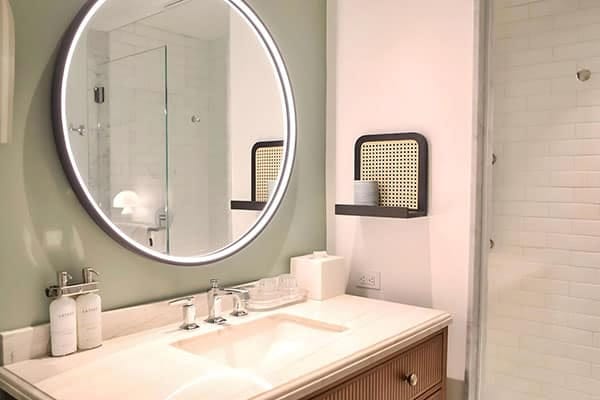 application senior living bathroom LED mirrors