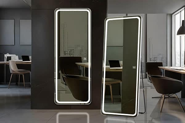 LED full length mirror with 2 options wall mounted and freestanding